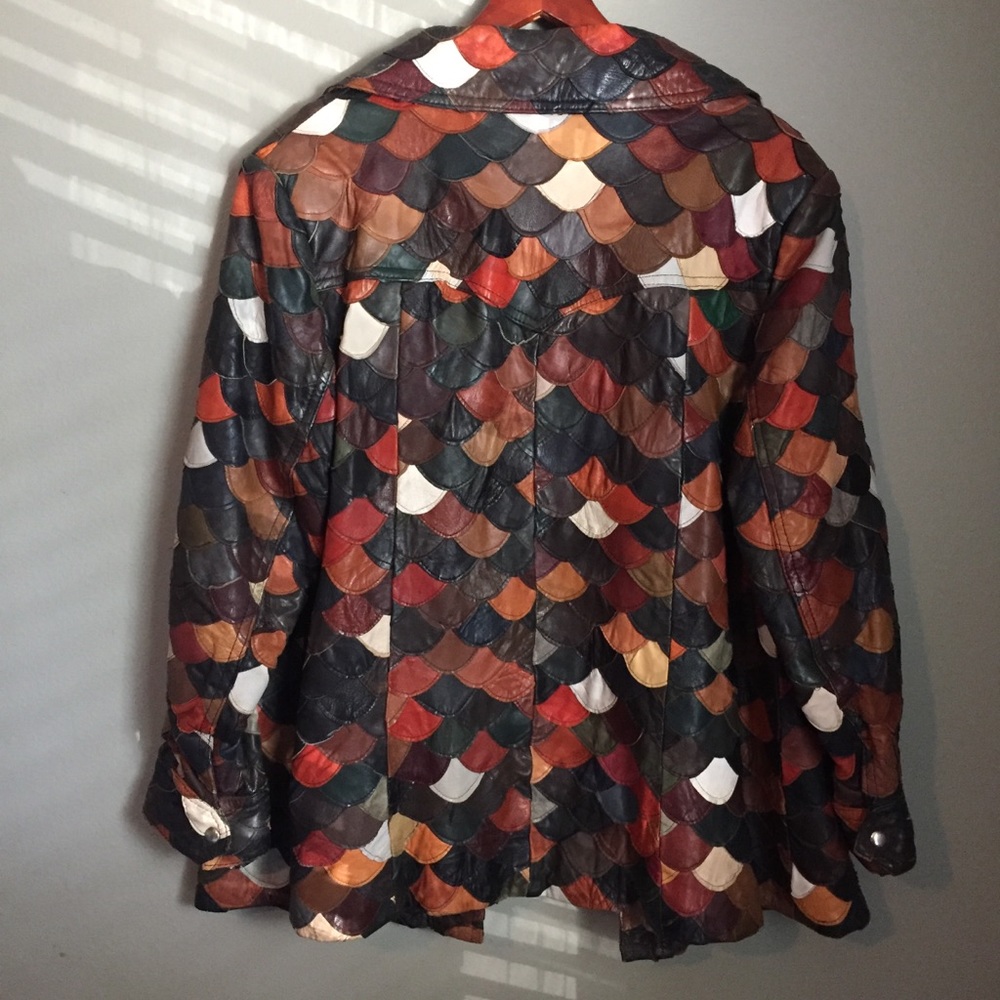 SOLD Vintage 60s scallop patchwork leather jacket